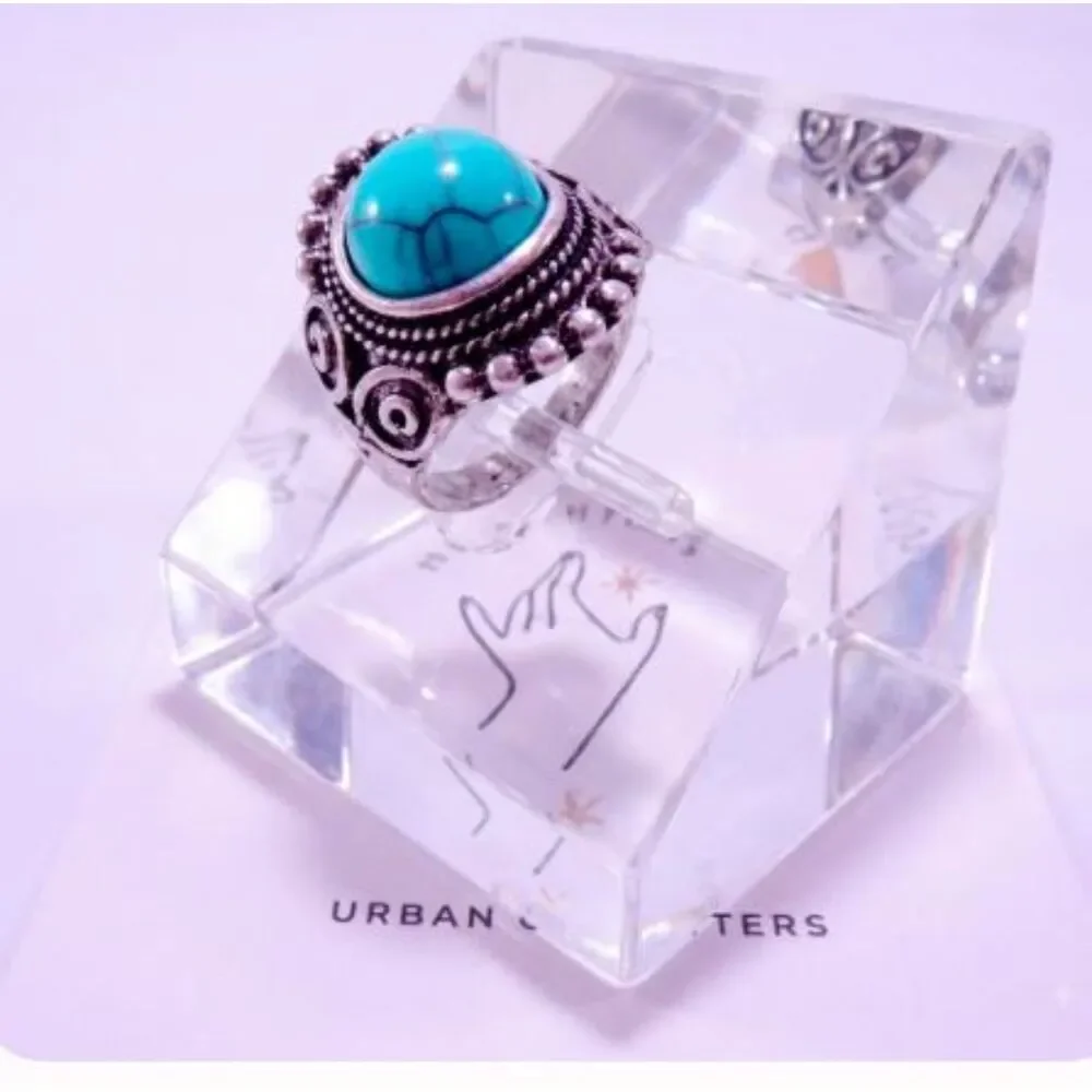 Urban Outfitters Women's Southwestern Turquoise Statement Ring Sz 7 NWT 35